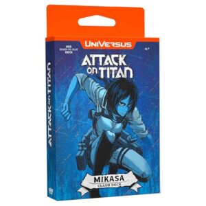 UniVersus Attack on Titan: Battle for Humanity - Clash Deck Mikasa - Ready to Play Character Deck, Deck-Building Collectible Card Game, AOT Licensed (CDs)