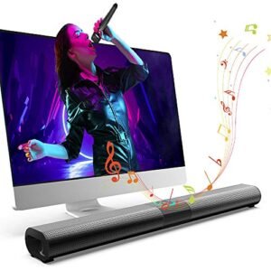 Soundbar com BS-20 Bateria Recarregável de 2000mAh Áudio Estéreo Grave Luz RGB Suporta Reprodutor TF USB AUX RCA FM MP3 Dispositivo Sem Fio para Casa (Equipamentos)