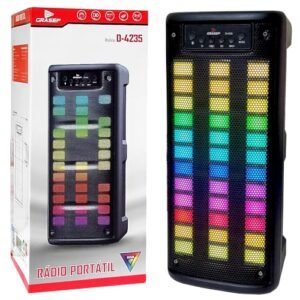 Grasep, Caixa de Som Bluetooth Torre Grasep 2 Alto Falantes Hi-Fi LED FM SD Pen Drive TWS Para Mic (Equipamentos)