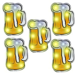 Pacote com 5 alfinetes de lapela com luz corporal piscante de cerveja (Cervejas)