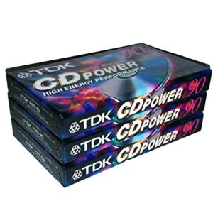 TDK CD Power 90 Fitas cassetes de áudio de alto desempenho de energia – Pacote com 3 (CDs)