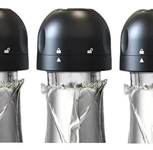 Kit 3 Rolhas Para Garrafa De Vinho Champagne Tampa com Trava Reutilizável Top Chef (Vinhos)