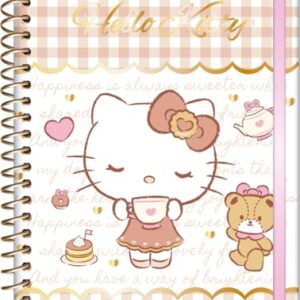 Jandaia - Planner Espiral 175X242mm CD 160Pgs Hello Kitty Bege Xadrez 2026 FSC (CDs)