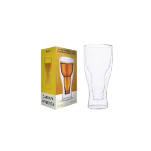 Copo de Cerveja e Chopp Garrafa Invertida 350ml em Vidro Premium – Presente Criativo e Sofisticado (1) (Cervejas)