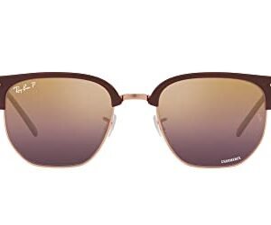 Óculos de Sol Ray-Ban Polarizado New Clubmaster 0RB4416 6654G9 Tam 53 / Vinho/Rose Gold - Lentes Vinho (Vinhos)
