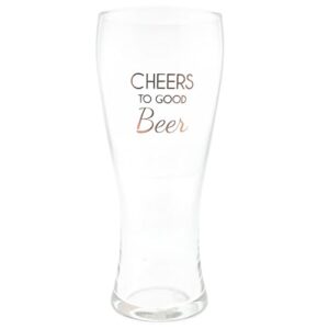 Pavilion - Cheers To Good Beer - 425.2 g Pilsner Pint Glass Beer Enthusiast Brewery Lover Gift Houseopening Groom To Be Groomsman Best Man Wedding Bachelor Present (Cervejas)
