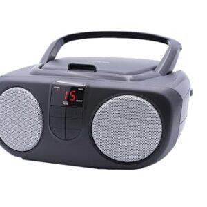 Sylvania SRCD243 CD player portátil com rádio FM, AM /, Boombox (preto) (CDs)