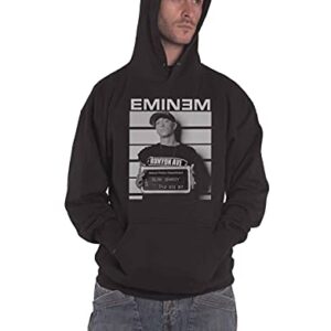 Eminem Moletom masculino com capuz Arrest preto, Preto, E (CDs)
