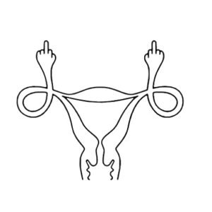 Adesivo de vinil Uterus Middle Finger Funny MKR |Carros Caminhões Vans Paredes Laptop| Preto | 14 x 11,7 cm | MKR2283 (Discos de Vinil)