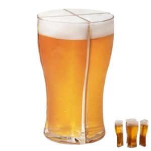 OULIGET Copos de Cerveja 4 em 1, Acrílico Inquebráveis, 293 ml, Presentes Clássicos para Festas, Bares, Atividades ao Ar Livre, Casamento (Cervejas)
