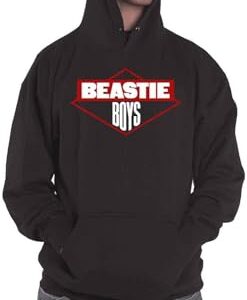Beastie Boys Moletom masculino com capuz com logotipo diamante preto, Preto, 2X (CDs)