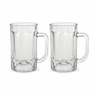 Kit 2 Canecas para Chopp, Diverão, Lazer, Canecas para Churrasco, Happy Hour, Premium, Confraternização, Caneca de Suco, Refrigerante e Água Vidro, 430ml, Vidro Reforçado, Alta Durabilidade (Cervejas)