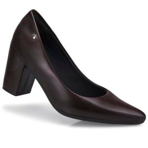 Sapato Feminino Scarpin Bico Fino Retro Diversas Cores Conforto Salto Alto 8cm Macio Lóris Shoes 9484 (Café, BR, Adulto, Numérico, 37) (Café)
