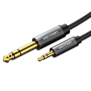 Cabo HIFI Auxiliar P2 (3.5mm) x P10 (6.5mm) TRS Profissional Estéreo Banhado Ouro 8m 8 METROS Guitarra Violão Caixa de Som Nylon (Equipamentos)