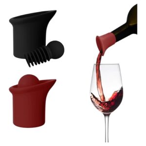 Kit 2 Tampas Vedadoras e Dosadoras para Garrafas de Vinho - 2 em 1 em Silicone - Selagem a Vácuo, Reutilizável, Antivazamento - Para Vinho, Espumante, Azeite e Bebidas (Vinhos)