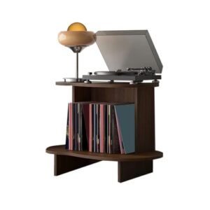 CFGH6FDF Records Floor Suporte de madeira para exibição de discos de vinil para casa multifuncional rack de armazenamento de disco álbum livro (Equipamentos)