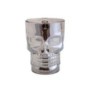 LYOR - Conjunto 2 Canecas de Chopp e Cerveja de Vidro Caveira Rock Style Cinza 510ml (Cervejas)