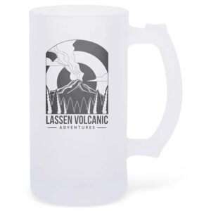 100 North, Parques Nacionais dos Estados Unidos, caneca de cerveja de vidro fosco de 473 ml, Stein Lassen Volcanic Adventures (Cervejas)
