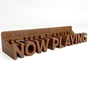 WPESI Suporte de parede para discos de vinil Now Playing, suporte de exibição para discos de vinil e prateleiras flutuantes de discos LP (marrom) (Equipamentos)