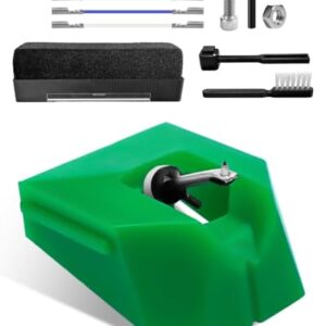 Agulha de toca-discos elíptica adequada para AT-VMN95E Stylus, agulha de toca-discos de atualização compatível com toca-discos de vinil AT-LP120X, caneta de substituição de diamante com fios de (Equipamentos)