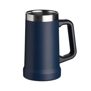 Caneca Térmica 710ml King Inox Cerveja Chopp Copo com Alça Parede Dupla Camada Isolamento Vacuo Premium (Azul Marinho) (Cervejas)