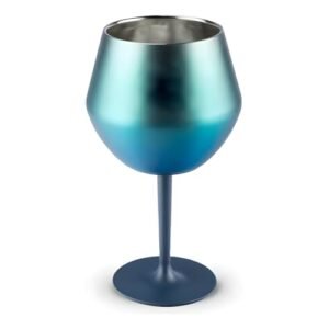 Taça Térmica de Alumínio Inox 410ml – Mantém Bebidas Geladas por Mais Tempo, Design Moderno e Sofisticado – Ideal para Cerveja, Drinks e Vinho (Azul) (Cervejas)