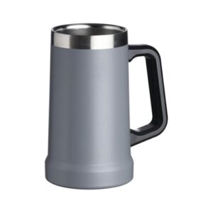 Caneca Térmica 710ml King Inox Cerveja Chopp Copo com Alça Parede Dupla Camada Isolamento Vacuo Premium (Cinza) (Cervejas)