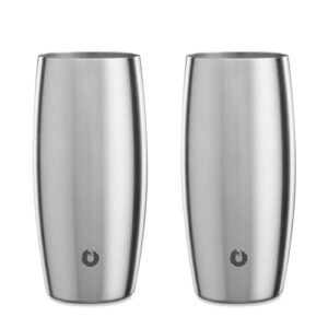 SNOWFOX Copo de cerveja de aço inoxidável de parede dupla isolada a vácuo, conjunto de 2, acessórios para bar doméstico, bartending elegante, copos leves, talheres elegantes, bebidas geladas que (Cervejas)
