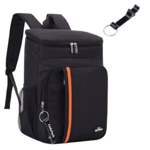 Mochila Térmica Cooler Cerveja GELADA por HORAS Refrigera por até 18H! Impermeável, Ideal para Praia, Camping & Churrascos, com Chaveiro ABRIDOR DE GARRAFA (PRETO) (Cervejas)