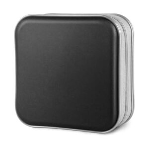Estojo de CD Suporte de armazenamento de DVD com capacidade 40, caixas de disco de plástico rígido para carro, casa, escritório, viagens, (preto) (CDs)