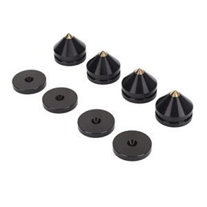4 peças de almofadas de isolamento de alto-falante, pontas de absorção de choque de liga de alumínio com alto amortecimento para toca-discos Subwoofer Amplificador CD DVD Player (preto) (Equipamentos)