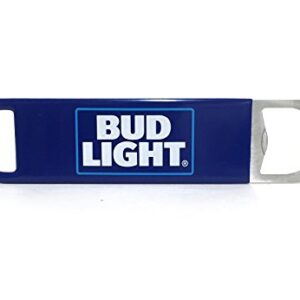 Bud Light Abridor de garrafa de metal com logotipo Bartender com envoltório de vinil, plano para deslizar facilmente no bolso (Cervejas)