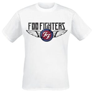 Foo Fighters Camiseta masculina Flash Wings branca, Branco, P (CDs)