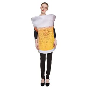 Megartico Halloween Adult Beer Mug Costumes for Couple Women Funny Food Costume Oktoberfest Onesie Costumes for Men (Cervejas)
