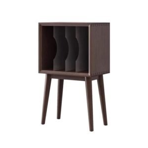 CFGH6FDF Records Home Armário de armazenamento de discos de vinil de madeira com suporte de exibição de pernas para álbuns, livros, revistas, álbuns, livros (Equipamentos)