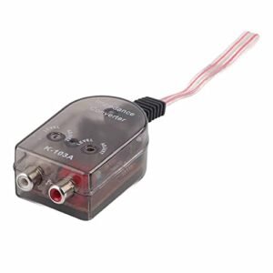 Conversor de impedância de áudio ajustável de alta a baixa saída de linha Transformador de alto-falante estéreo para carro para toca-fitas CD DVD Design ABS transparente (Equipamentos)