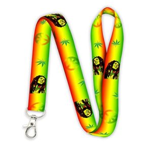 AkinaWay Chaveiro com cordão premium Marley Rastafa One Love Jamaica, Verde, G (CDs)