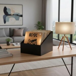 Suporte Nicho Organizador Caixa Porta Discos Lp Vinil Slim Preto (Equipamentos)