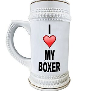 Caneca de cerâmica com acabamento dourado I Love My Boxer 650 ml (Cervejas)