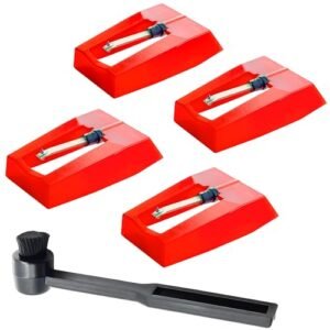 4 agulhas vermelhas para toca-discos (Equipamentos)