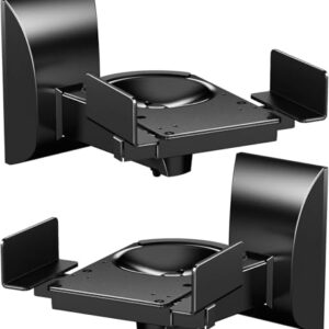 Suporte Caixa de Som de Parede - Suportes Universais para Colunas de Estante com Fixação Lateral (Par), Possui Ângulos de Inclinação e Rotação Ajustáveis, Capacidade de Carga de 25 Kg (Equipamentos)