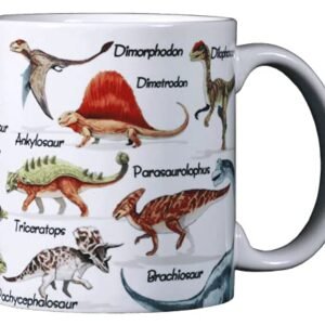 WILD COTTON Dinossauros de NA Caneca de café de cerâmica de 325 ml (WC253M) (Café)