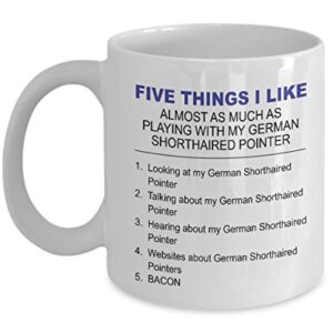 DogsMakeMeHappy Caneca alemã de pelo curto - Five Thing I Like About My German Shorthaired Pointer (Cervejas)