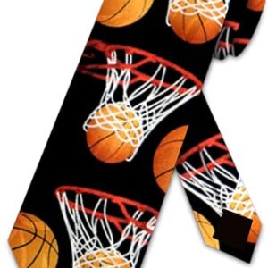 Steven Harris Bolas de basquete dentro e fora da rede - gravata masculina - preta, Preto, tamanho �nico (CDs)