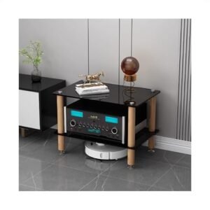 Gabinete estéreo AV suporte de áudio torre de áudio-vídeo torre de áudio suporte de leitor de discos armário de armazenamento de mídia, para reuniões, sala de estar, sala de gravação (preto, 60 x 40 x (Equipamentos)