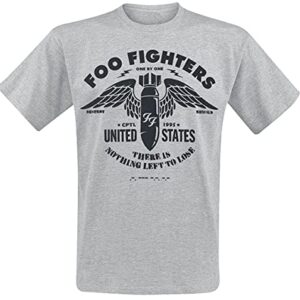 Foo Fighters Camiseta masculina Stencil Slim Fit cinza, Cinza, G (CDs)
