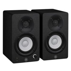 Monitores de Estúdio Yamaha HS3 Pretos (Par) — Som Profissional de Referência, Bi-Amplificados, Resposta Precisa, Ideal para Produção Musical, Mixagem e Home Studio (Equipamentos)