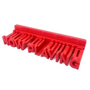 WPESI Suporte de parede para discos de vinil Now Playing, suporte de exibição para discos de vinil e prateleiras flutuantes de discos LP (vermelho) (Equipamentos)