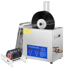 Limpador ultrassônico de discos de vinil, limpe 8 discos de vinil uma vez, limpeza dupla face com rotação automática, tempo de 0 a 30 minutos, sistema de limpeza de discos de vinil para limpar (Discos de Vinil)