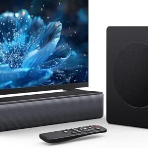 GEOYEAO Barra de som com subwoofer, barra de som de 2,1 canais de 200 W com sistema de som Dolby Atmos Surround para Smart TV/projetor/PC (Equipamentos)